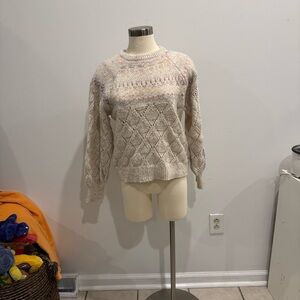 Democracy Beige Cable Knit Sweater